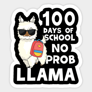 NO-PROBLLAMA 100 Days Of School 2023 Sticker